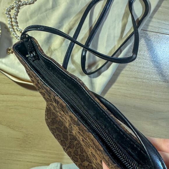 Vintage 90s Y2K EMPRESS Leopard Print Suede Crossbody Bag | Mini Shoulder Purse - Picture 3 of 6